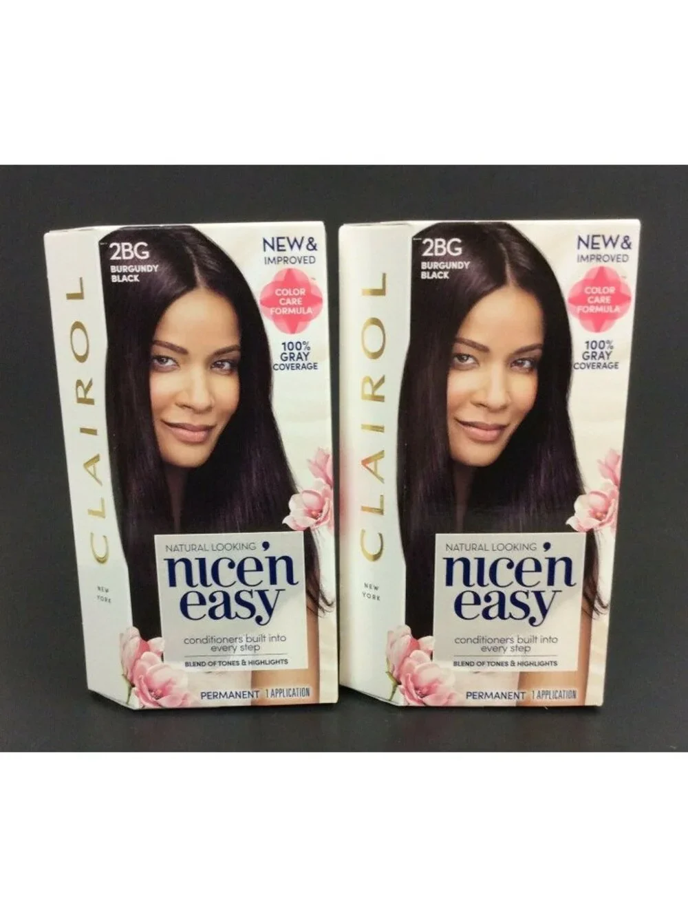Clairol Nice N Easy Permanent Hair Color 2-Pack 2BG Burgundy Black